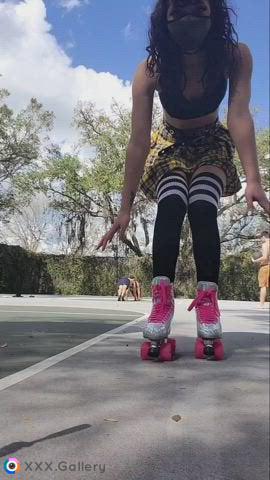 Skating at the park got a bit risky GIF