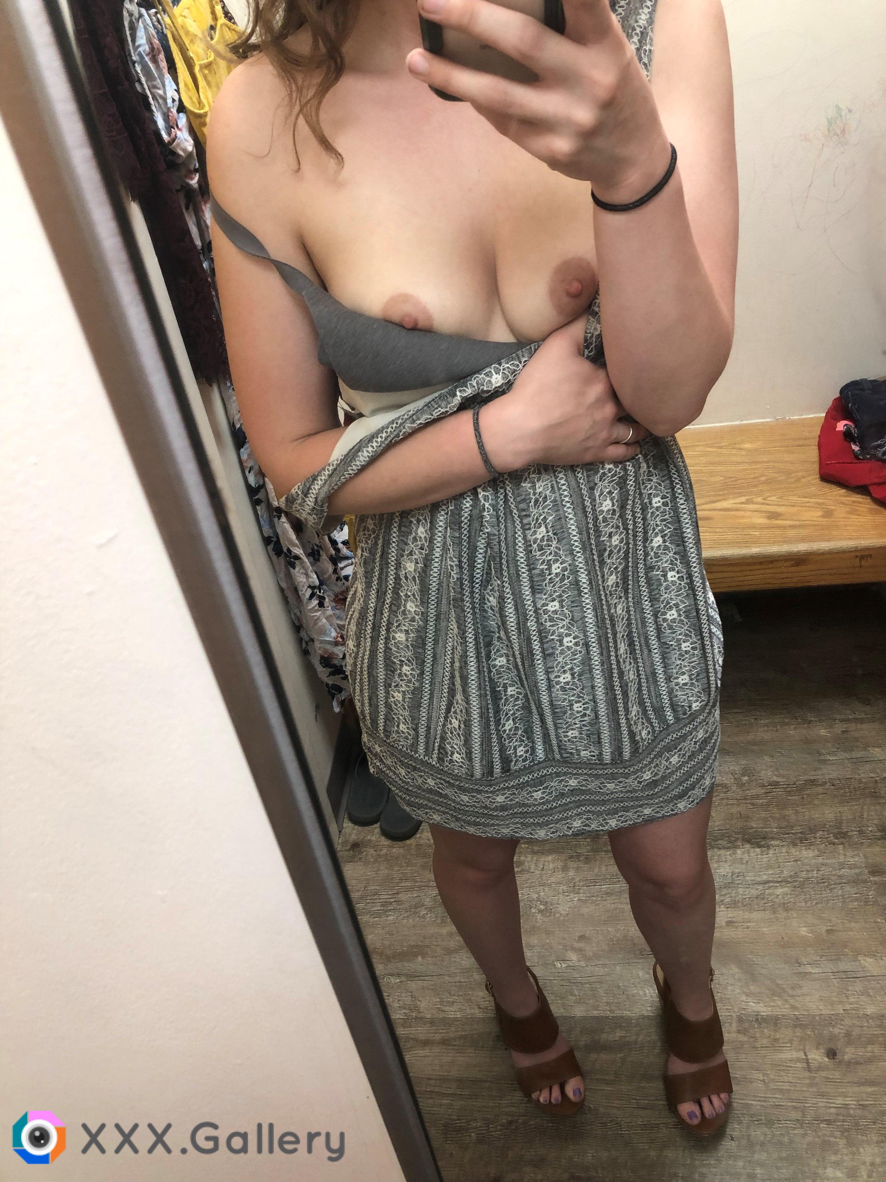 A little titty slip in the Changing Room