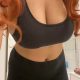 Some redhead titty action before gym