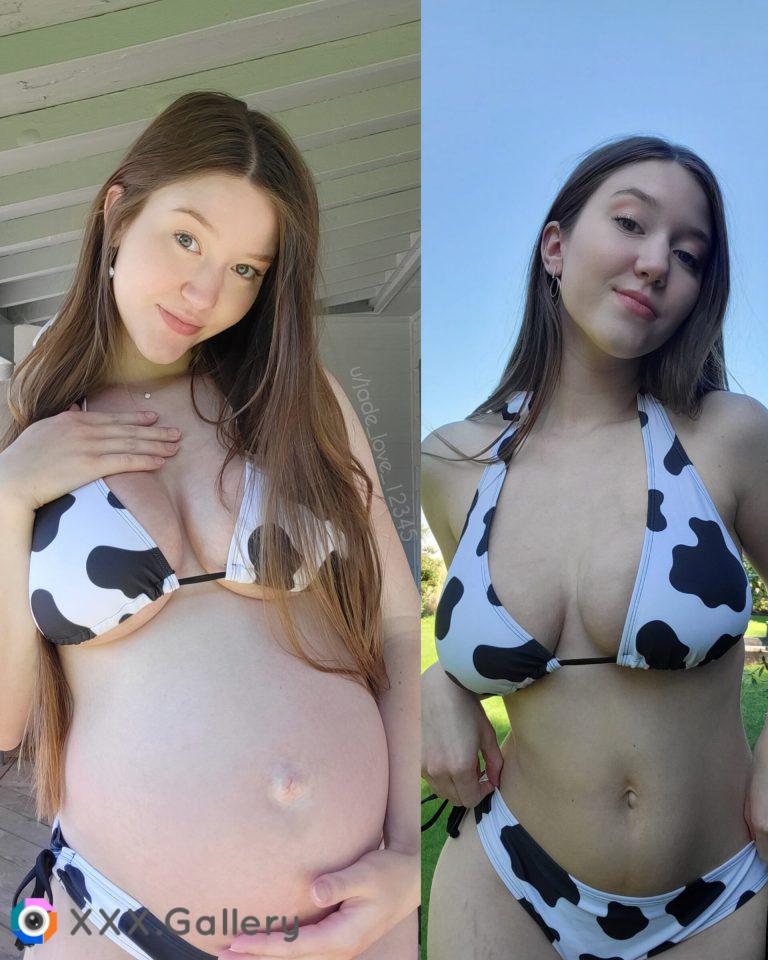 8 months pregnant vs 2 months postpartum