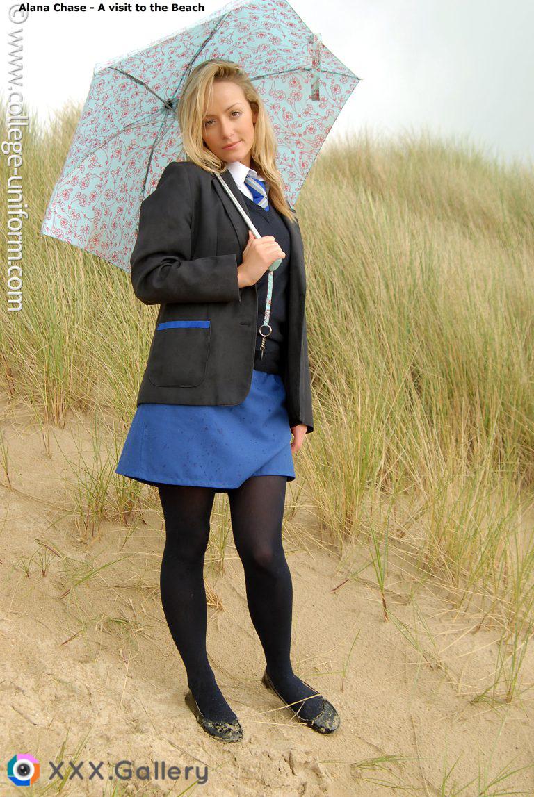 Schoolgirl Alana Chase - A visit to the Beach