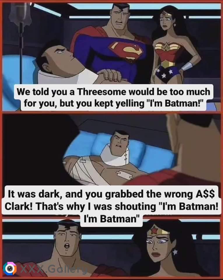 When Bats, Supes and Wonder Woman had a three-some.