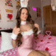 Brunette bunny, ready to be bent over the bed