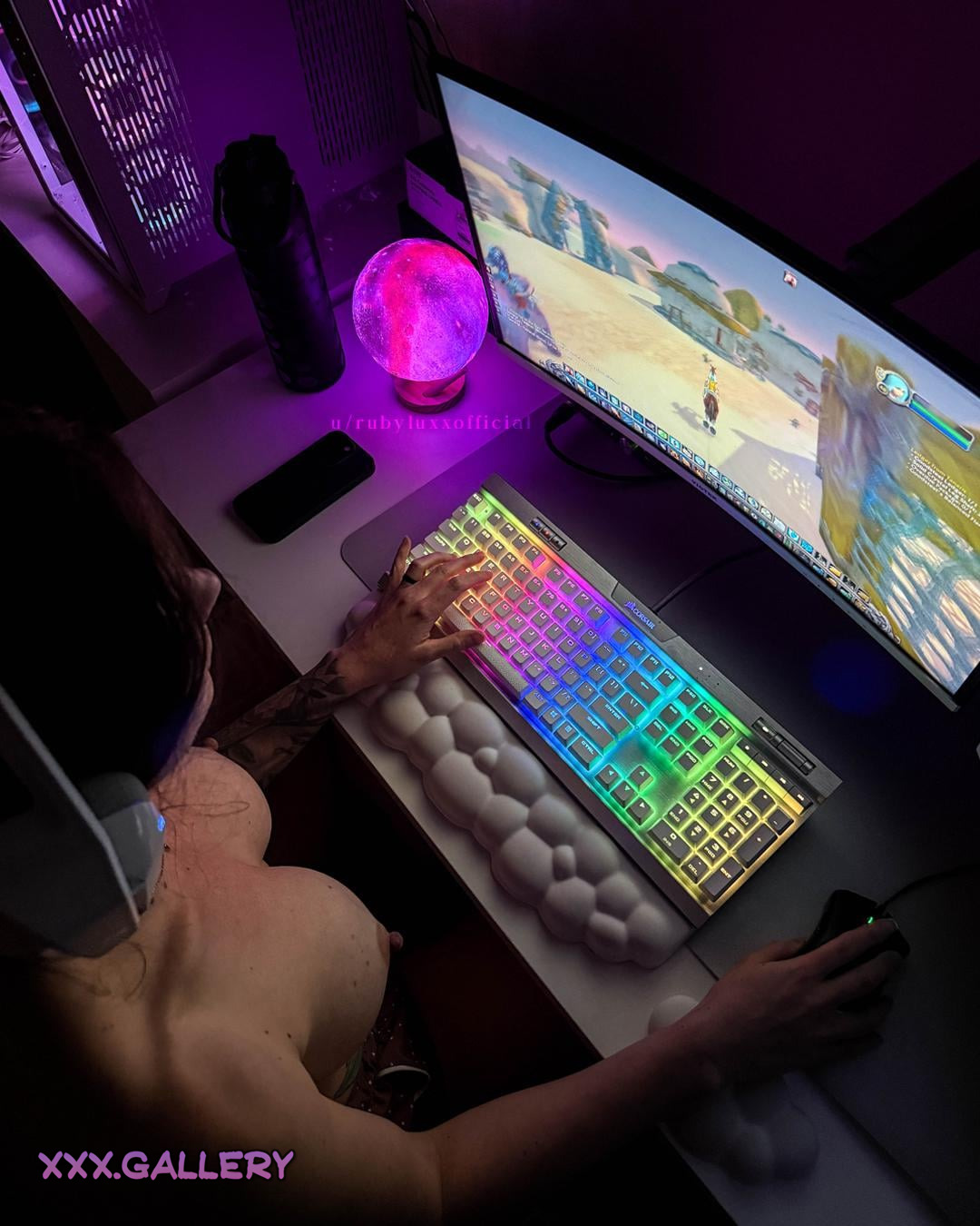 Observing from Above: A Glance at Tempting Erect Nipples 😋