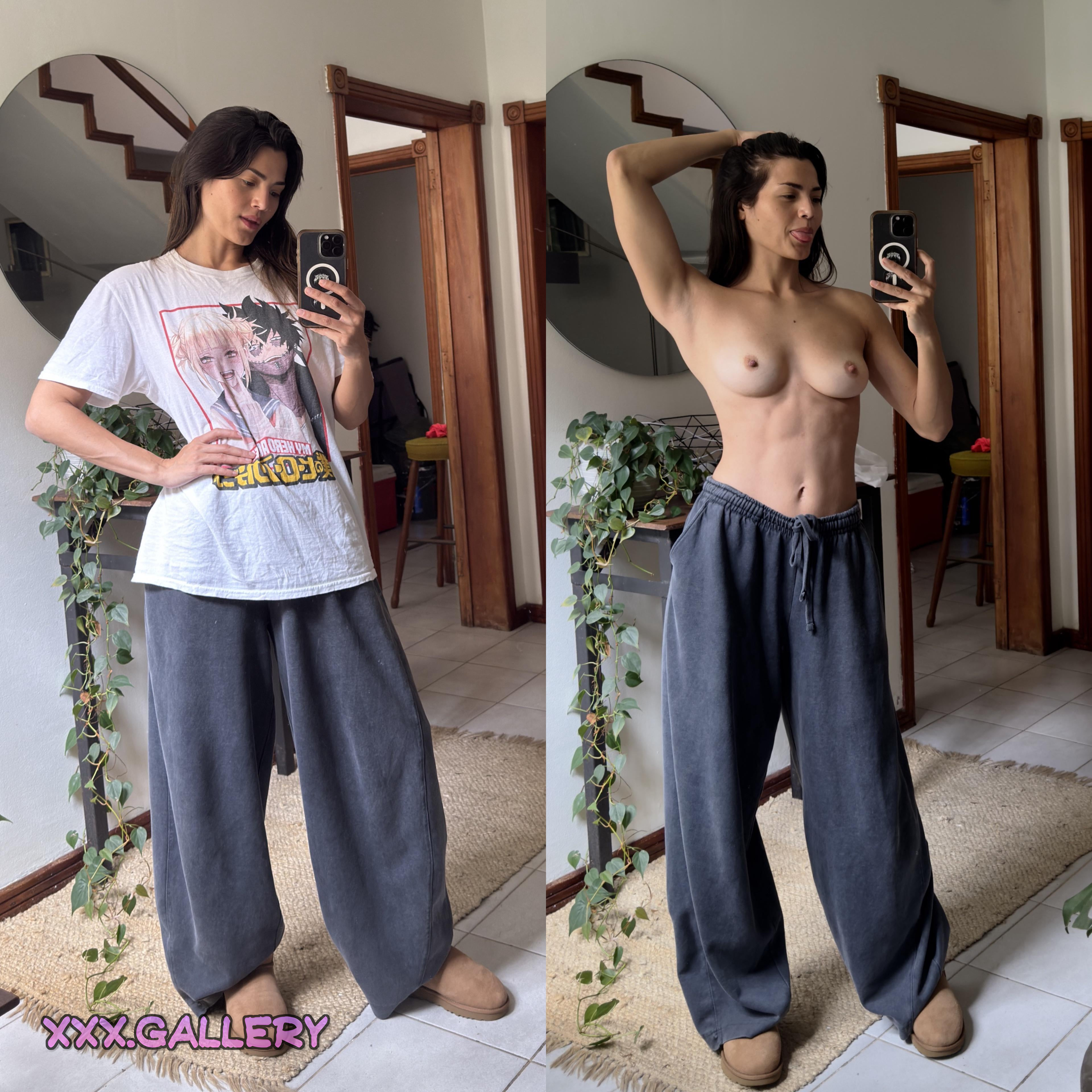 Which Outfit Reveals More: Supermarket or Home? 🛍️🏠