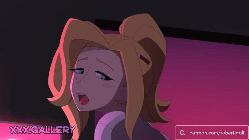 Office Interrupted: Mercy’s Delicious Distraction 🍇 below Table 🪑