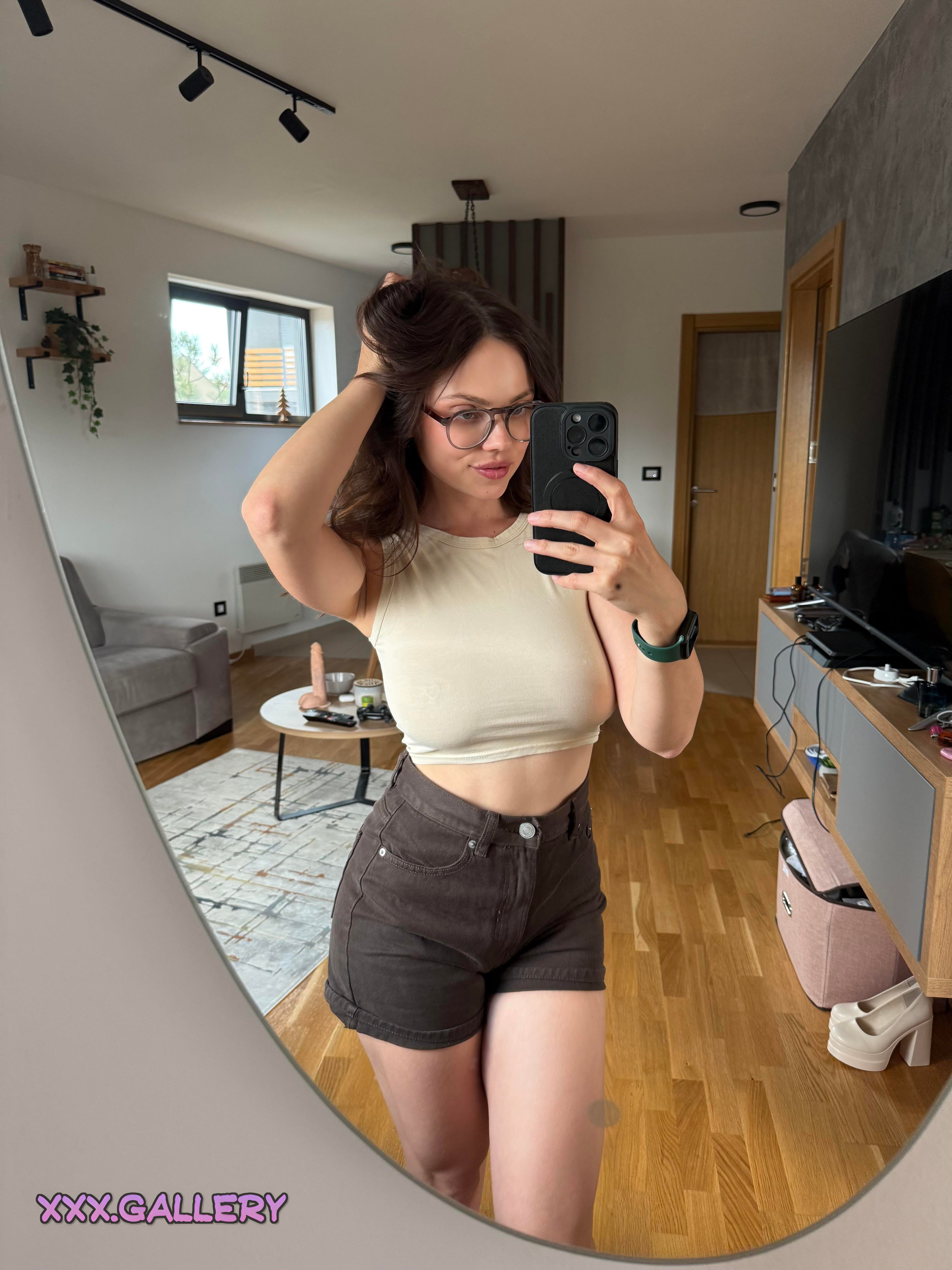 Showing Off My Casual, Bare-Chested Look 💃👕