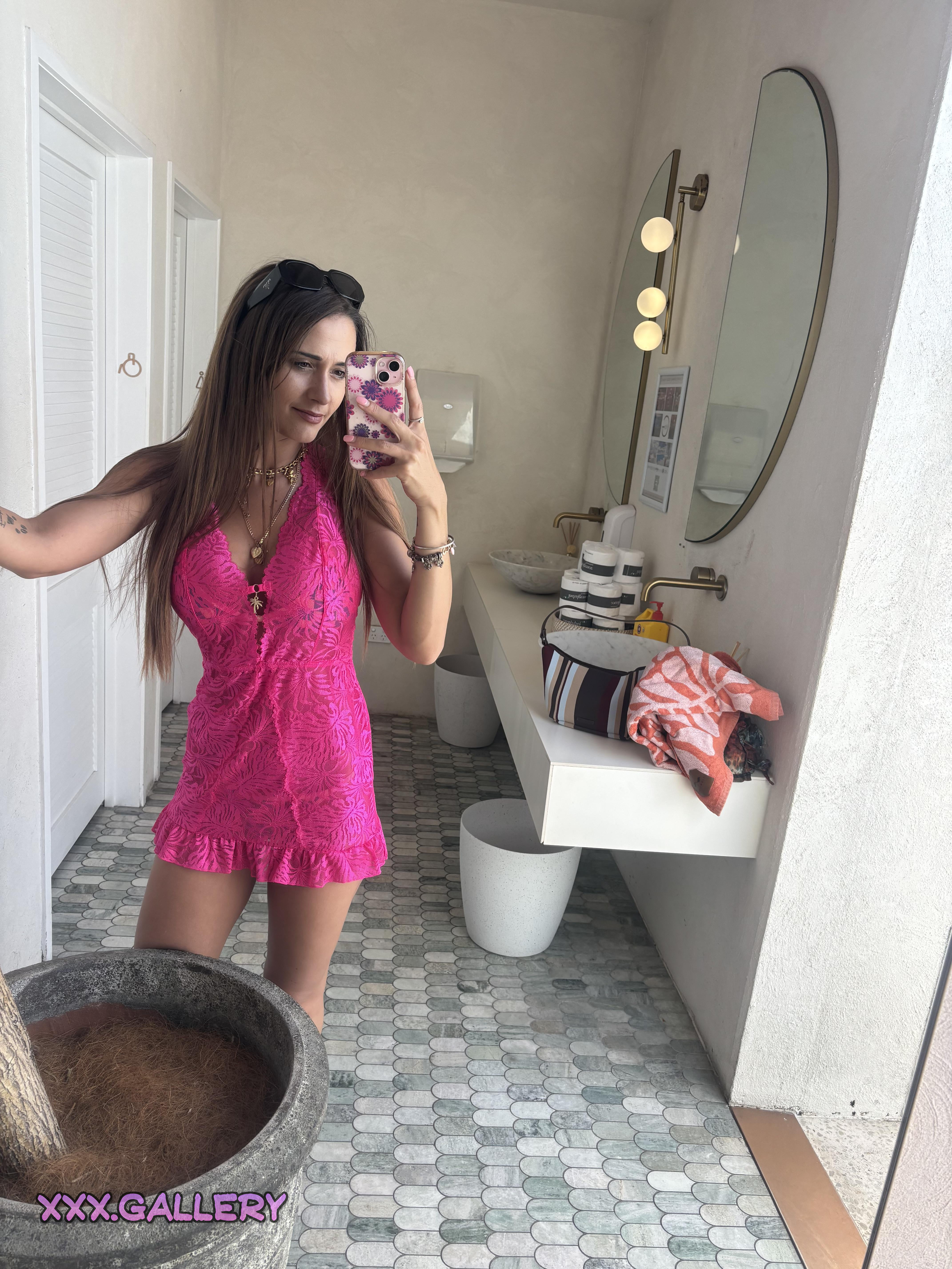 Daring Brunette Adventure: Public in Lingerie 👠✨